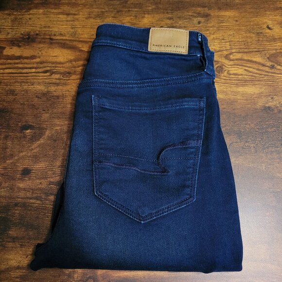 American Eagle Jeans 2 S Jegging Super Hi Rise Super Stretch Dark Wash NWOT - Picture 3 of 11